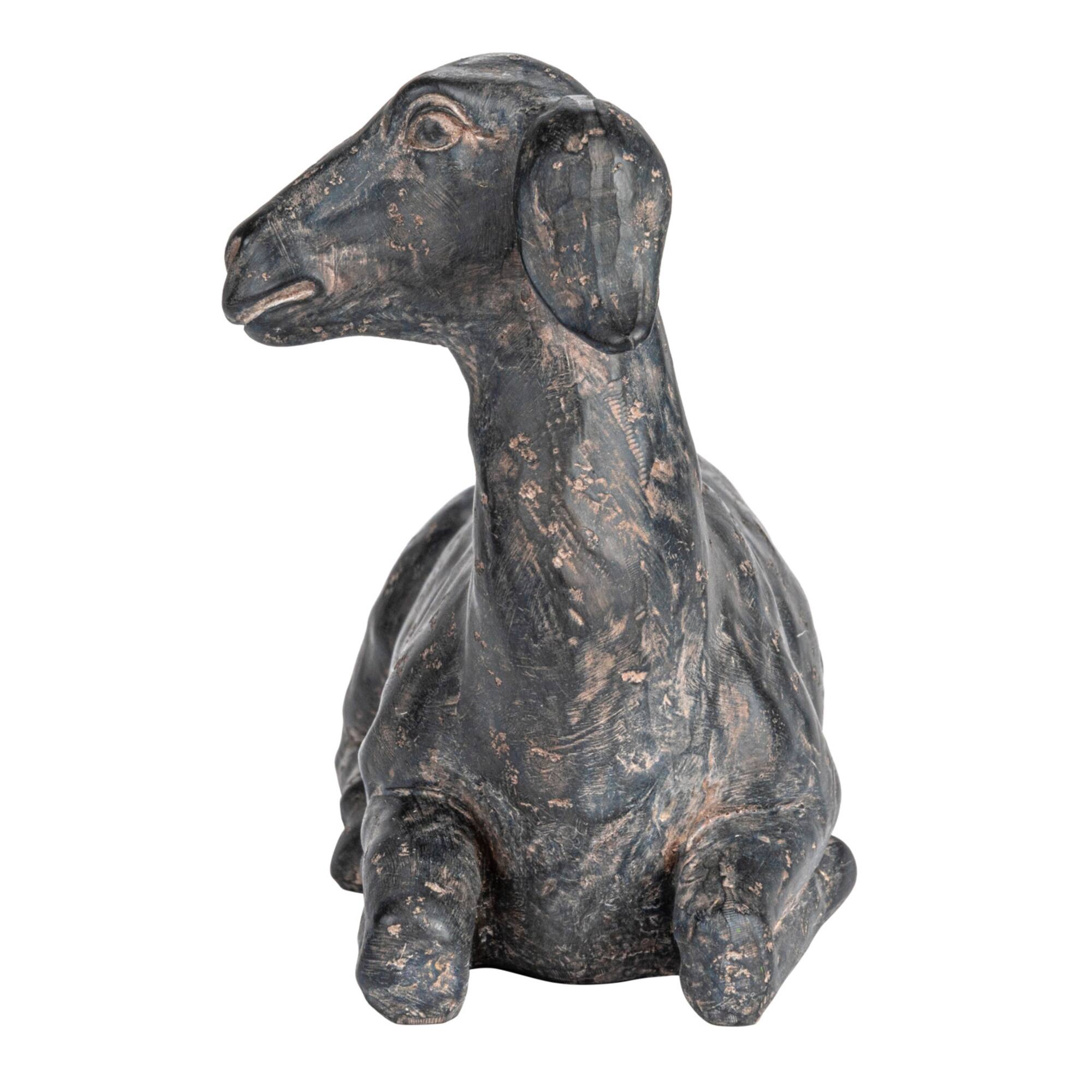 Hello Honey® 9" Black Lying in Rest Goat Accent Décor with Cast Iron Finish